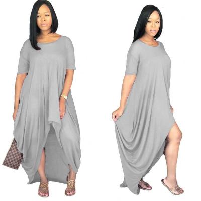 China 2021 Hot Sale Anti-Static Dress Woman Plus Size Maxi Women Dress With Short Sleeve for sale