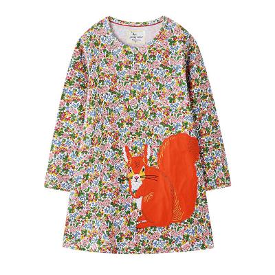 China Wholesale Breathable Kid Dress Long Sleeve Cotton Printed Girls Dresses For Kids for sale