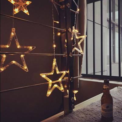 China String Light Hot Selling Led Star Shape Holiday Weather Outdoor Room Decoration Waterproof Curtain String Light for sale