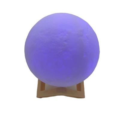 China 3D Vinyl Led Color Changing Moon Shape Touch Sensor Night Light Kids Room Decoration 8 Color Decorative Table Lamp for sale