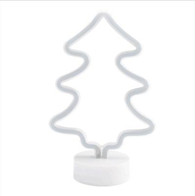 China Popular Decorative Light Battery Operated Neon Christmas Tree Light Table Decoration Neon Tube Indoor Night Light for sale