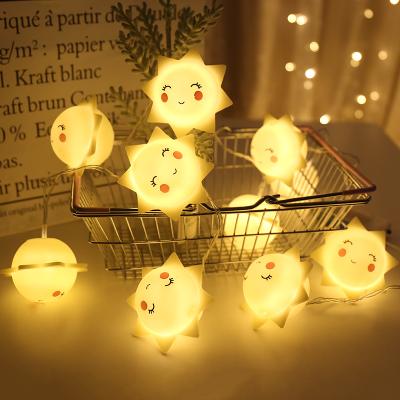 China Decoration Light 2020 Best Price 1.5m PVC Material Led Cute Sun Shape Holiday Decoration Night String Light for sale