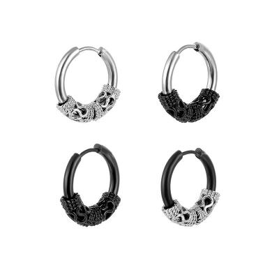 China Vintage Stainless Steel Hoop Punk Hoop Earrings For Man Unisex/Women Punk Rock Stylish Earrings Earring Unisex Piercing for sale