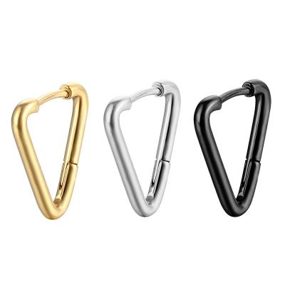 China Punk Premium Stainless Steel Hoop Earrings Gold / Unisex Silver / Black Earring for sale