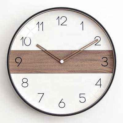 China Nordic Modern Wall Clock Antique Style Home Mute Wall Clock Simplicity 12 Inch Modern Creative Bedroom Living Room Clock for sale