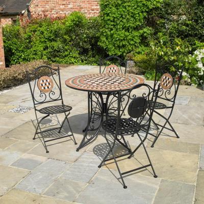 China Patio\Garden\Outdoor\Hotel Chair Iron Mosaic Bistro Sets/Coffee Tea Shop Home Leisure Outdoor Indoor Bistro Chair Sets 3 Sets for sale