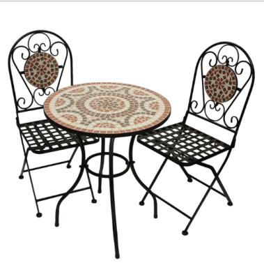 China Patio\Garden\Outdoor\Hotel Sets Factory Direct Sale Mosaic Bistros Garden Bistro setsr Leisure Bar Bistro Sets for sale