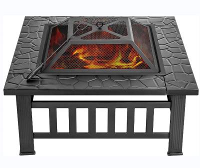 China Outdoor Heater 32 Inch Heavy Duty 3 In 1 Outdoor BBQ Garden Stove Outside Wood Burning Drinks Outdoor Metal Patio Firepit Cooling Table for sale