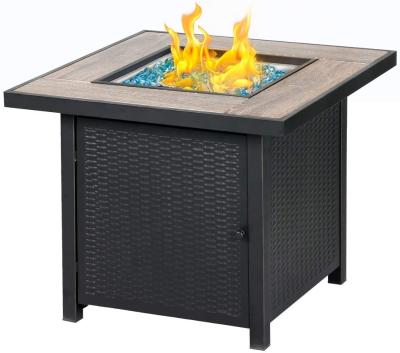 China Outdoor Pit Table Gas Propane Heater Fire 30 Inch Outside 50,000 Btu Square Gas Firepits Outdoor Pit Table Gas Fire for sale