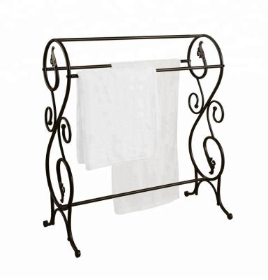 China Durable Antique Style Metal Towel Rack Stand Up Free Standing Towel Rack for sale