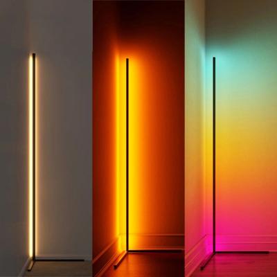 China Nordic Modern Background Wall Decoration Neon Lamp Rgbw Stand Corner Smart Lamps Led Modern Floor Lamp RGB Color for sale