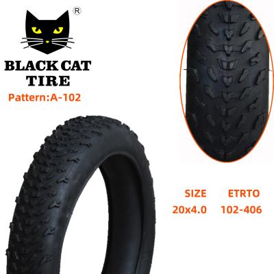 China Wholesales black cat fat bicycle tire 20x4.0 best quality rubber bike tire for sale