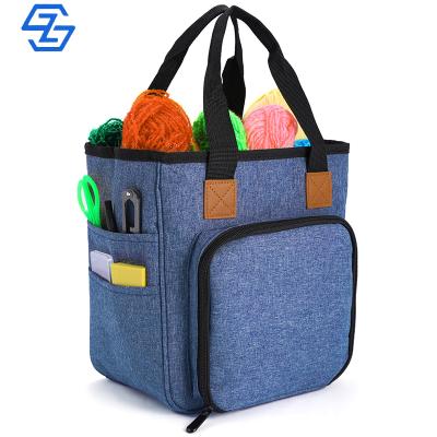 China Large Capacity Sustainable Knitting Tote Bag Portable Yarn Storage Organizer For Needles Crocheting Accessories Yarn Crochet Custom Bag for sale