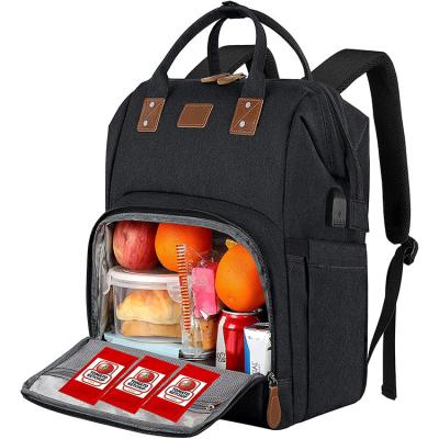 China Fashion Insulated Lunch Backpack Increasing Cooler Bag Picnic Lunch Backpack With Bottom Cooler Compartment Backpack And Lunch Bag Set for sale