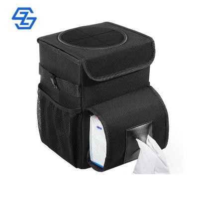 China Waterproof Car Back Seat Hanging Waterproof Car Waste Bag Trash Can With Lid for sale