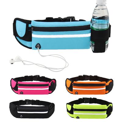 China Wholesale Water Proof Neoprene Waterproof Fitness Fanny Pack Elastic Running Belt Sports Waist Bag With Water Bottle Holder Fanny Pack Leather for sale