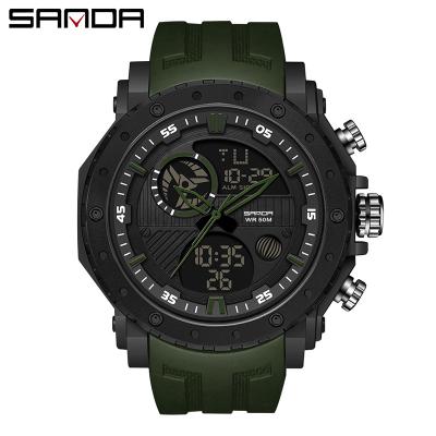 China Fashion High Quality Mens Watches SANDA 6012 Automatic Date Top Waterproof Clock Man 5ATM Luxury Sport Quartz Watch for sale