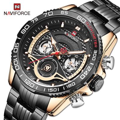 China Automatic Date NAVIFORCE NF9185 Luxury Men Quartz Movement Wristwatch Sport Watch Stainless Steel Waterproof Men Watch Digital Led Watch for sale