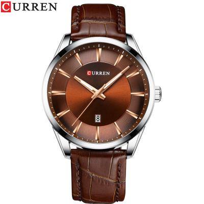 China Date CURREN 8365 Gold Fashion Quartz Watch Men Automatic Black Leather Strap Casual Business Military Wrist Watch Relojes Clock Male for sale