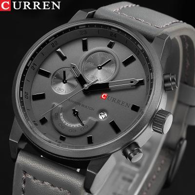 China CURREN 8217 Day/Date Men's Sports Watches Brand Male Clock High Quality Men's Quartz Watch Luxury Leather Wrist Watch Drop Shipping for sale