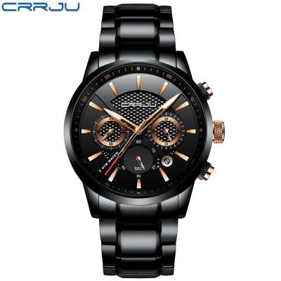 China Top Luxury Fashion Brand Quartz Automatic Men Wristwatches Date CRRJU 2212 Business Casual Men Watch Relogio Masculino for sale