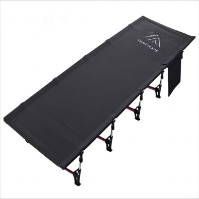 China Foldable SHINECRAVE Outdoor Foldable Camping Cot Bed (BLACK AND ARMYGREEN) for sale