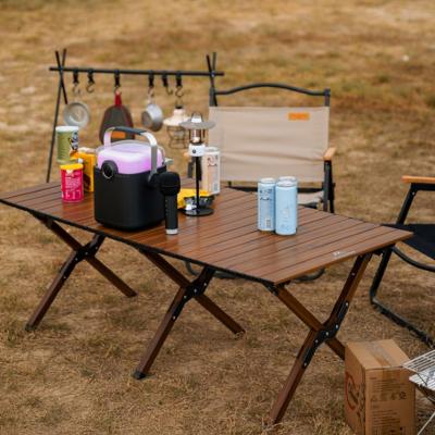 China Modern Portable Camping table outdoor furniture egg roll table outdoor lightweight aluminum  table for sale