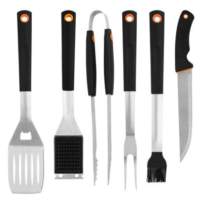 China Easily Cleaned New Arrived Heavy Duty Stainless Steel 6 Piece BBQ Tool Kit for sale