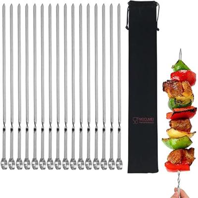 China 16 Pack Easily Cleaned Reusable BBQ Sticks Metal Skewers for Grilling for sale