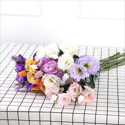 China Fashionable Gift High Quality Artificial Lisianthus Silk Flowers/2021 Most Popular Home Decor Home Arrangement For Wedding Decoration Silk for sale