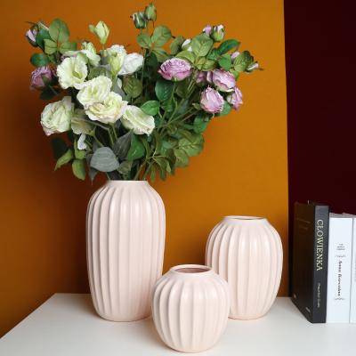 China eco-friendly & Popular Nordic Ins Style Home Decorative Wholesale Durable Dry/Faux Flower Arrangement White Color Ceramic Vase for sale