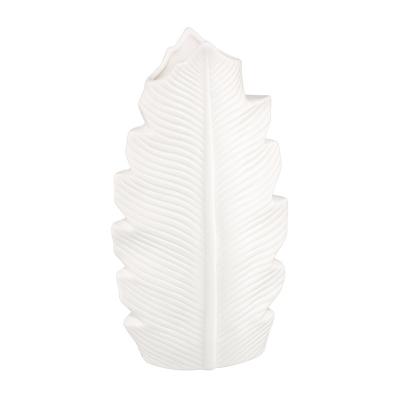 China exquisite & Wholesale Durable Nordic Folk Art Wedding Props Photography Props Leaf Shape Leaf Shape Ceramic Wholesale Ceramic White Simple Vase For Home Decoration for sale