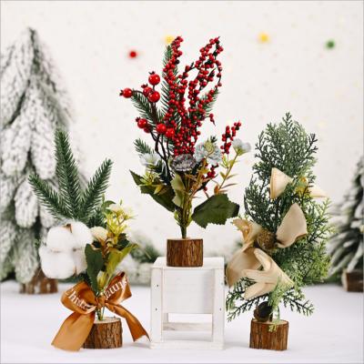 China Fashionable& Factory potted seasonal snowfall new style creative Christmas tree table decorations wholesale gift Christmas decorations/decor mini for sale