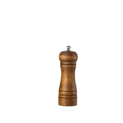 China Factory viable sale price 5 inch mini home-use oak wood salt pepper grinder for sale