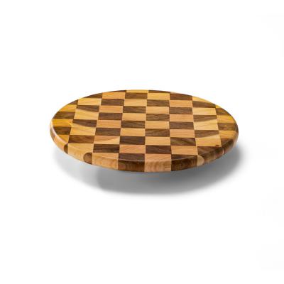 China Disposable Eco - Friendly Solid Wood Round Party Cake Dessert Tray for sale