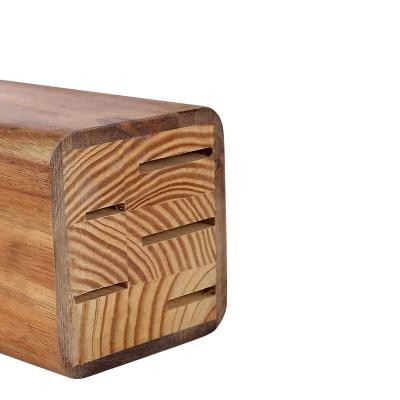 China Disposable high quality custom durable acacia wood material logo knife block for kitchen counter for sale