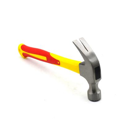 China Nail Hammer Guangzhou Supplier 45 Carbon Steel Claw Hammer With Fiberglass Handle for sale