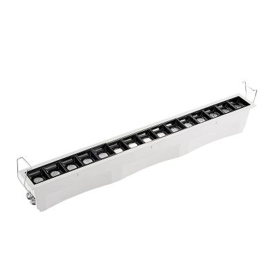 China Anti-glare/free of flicker commercial lighting die-cast recessed body aluminum free flicker anti-glare mult head led linear down light 2*3W 5*3W 10*3W for sale