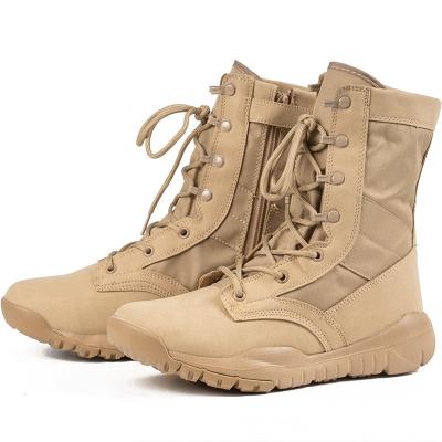 中国 Wholesale Military Breathable Beige Side Zipper Army Boots Tactical Desert Boots Botas 販売のため