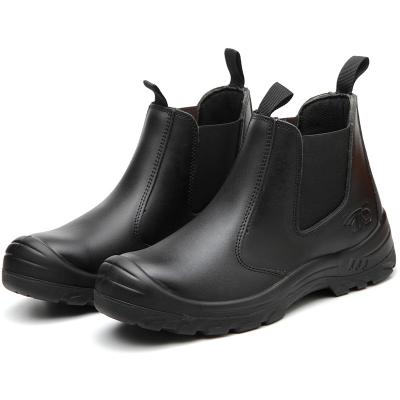 China Crazy Steel Toe Office Horse Leather Crazy Top Elastic Basic Safety Shoes With Steel Toe Cap à venda