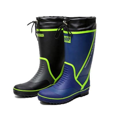 China OEM Colorful Sweat-absorbent Mens High Cut Waterproof Rubber Man Fishing Boots With Protective Cover for sale