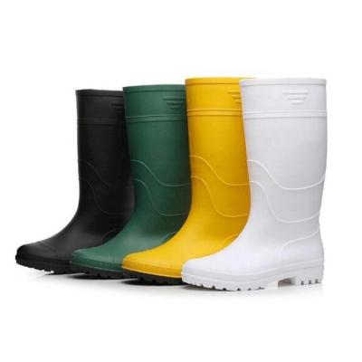 China Waterproof white high cut acid and alkali oil resistant pvc safety weak resistant work protective rubber boots for food industry for sale