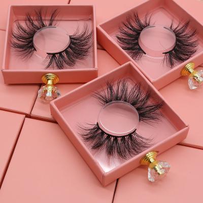 China Free Sample 25mm Mink Eyelashes Wholesale Handmade Lite Lashes 25mm 3d Mink Eyelash With Customized Box for sale