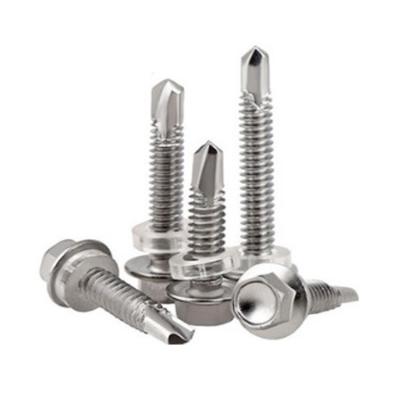 China DIN7504K Hex Washer Head Stainless Steel Self Drilling Screws for sale