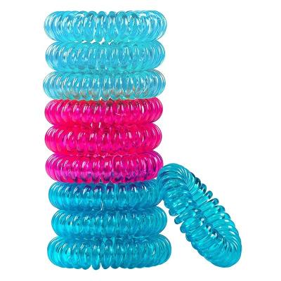 China Custom 69 Colors Elastic Telephone Ring Hair Wire Bands Rubber Line Custom 3.5cm 4cm Ring Spiral Ties Fashion Durable Traceless Elastic Hair Wire Bands for sale