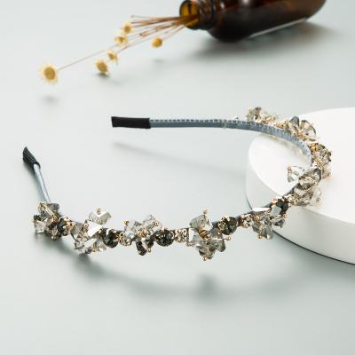 China Thin Wide Headband Crystal Rhinestone Luxury Headband Pearl Headband Fashion Head Band Hair Circle For Women Girls for sale