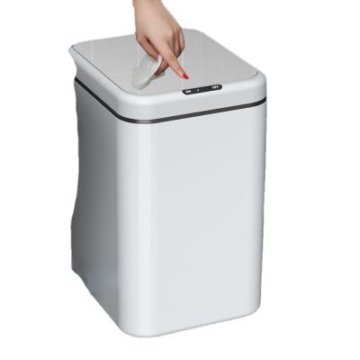 China Plastic Smart Trash Can With Kitchen Inductive Net Red Toilet Living Room Bedroom Cover Automatic Household Smell Prevention for sale