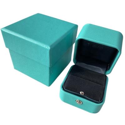 China Recyclable Heart Design Women Necklaces Jewelry Boxes With Tiffany Color for sale