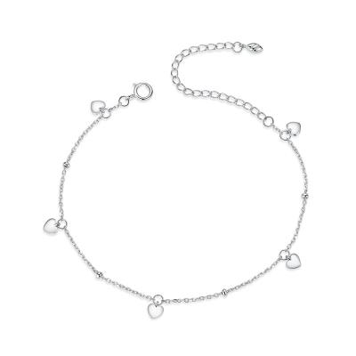 China TRENDY Minimalism 925 Silver Silver Chain With Little Heart Bracelet For Babies And Kids for sale