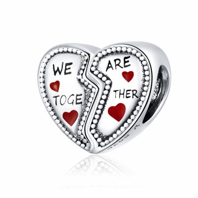 China New Fashionable Combination Heart Designer Trendy Charm For DIY Bracelet For Couples for sale